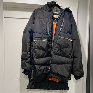 Orolay Black Puffer Jacket with side zippers